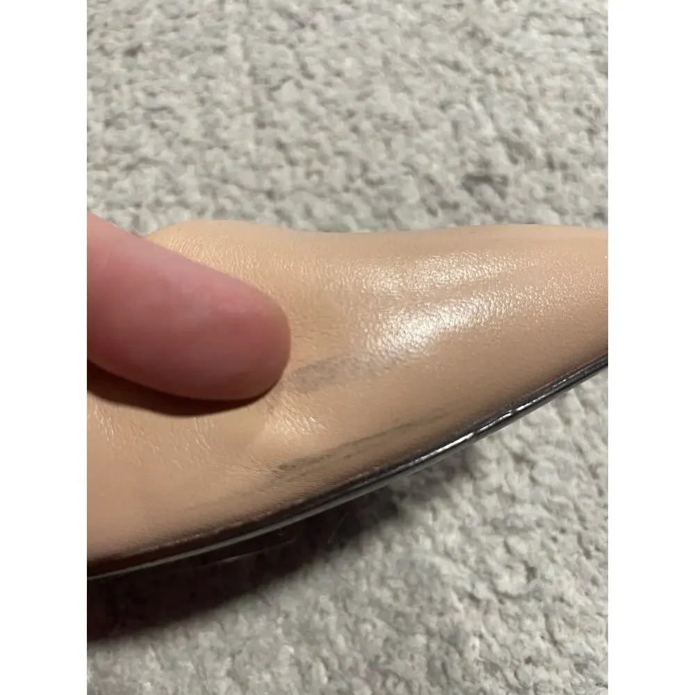 Cole Haan Womens 8.5 B Grand.0S Abigail Nude Pointed Toe Leather Heels W04840